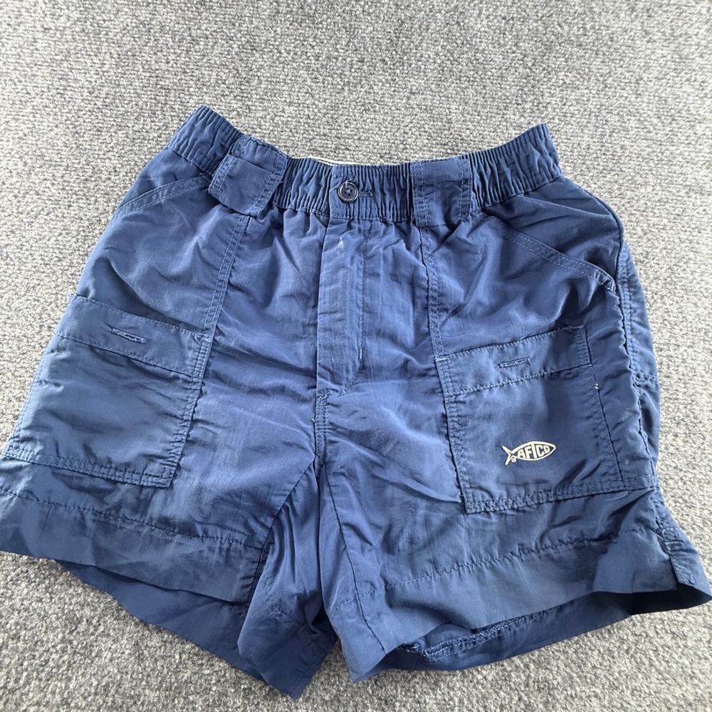 AFTCO B01 Original Fishing Shorts Navy Blue Nylon Mens Size 26 Pliers Pocket